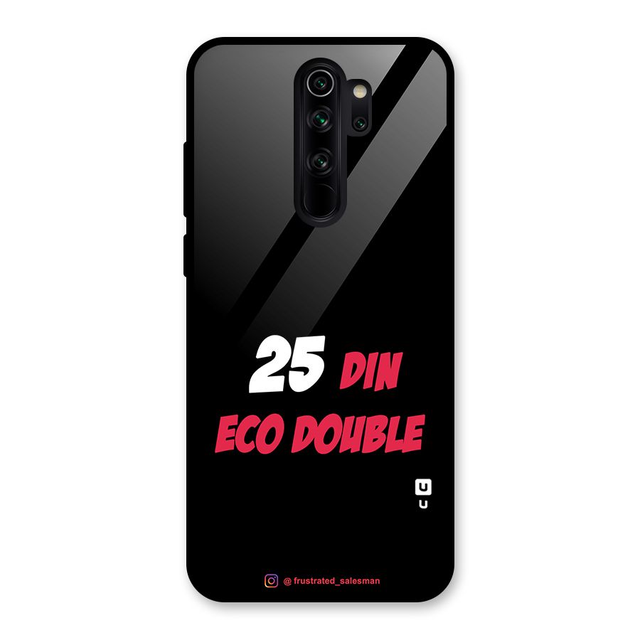 25 Din Eco Double Black Glass Back Case for Redmi Note 8 Pro