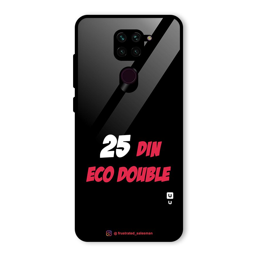 25 Din Eco Double Black Glass Back Case for Redmi Note 9