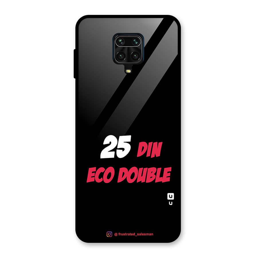 25 Din Eco Double Black Glass Back Case for Redmi Note 9 Pro Max
