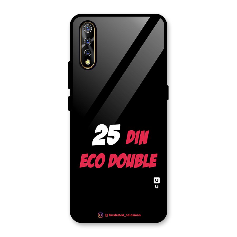 25 Din Eco Double Black Glass Back Case for Vivo S1