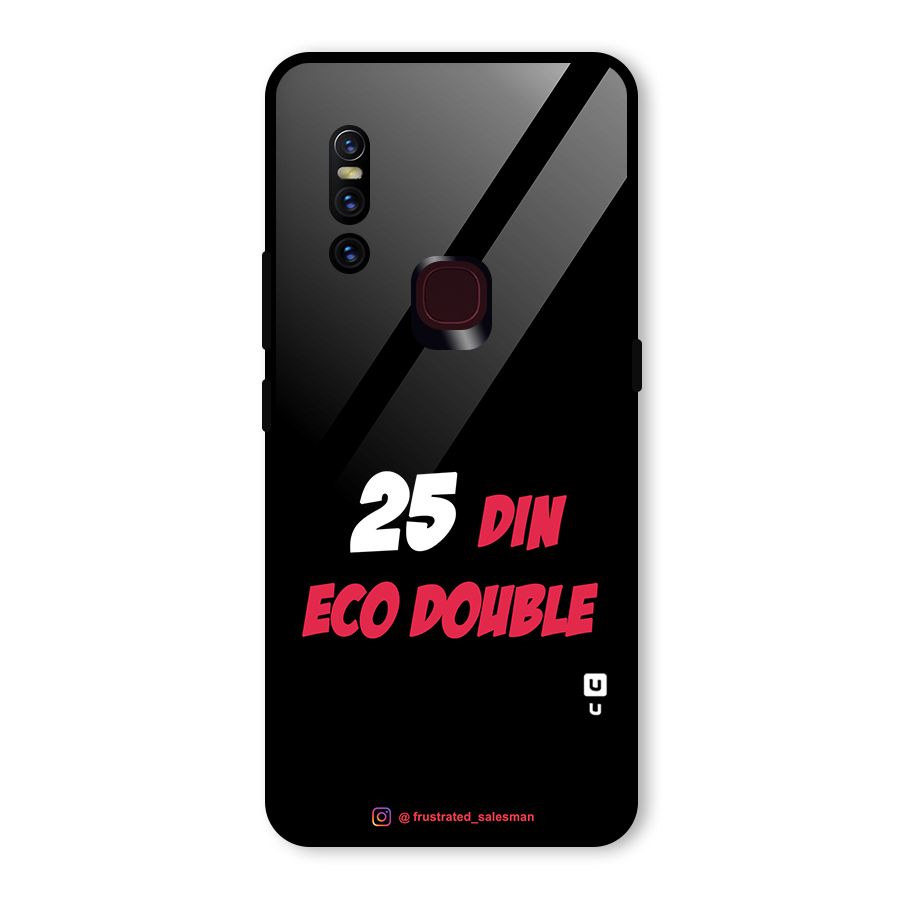 25 Din Eco Double Black Glass Back Case for Vivo V15