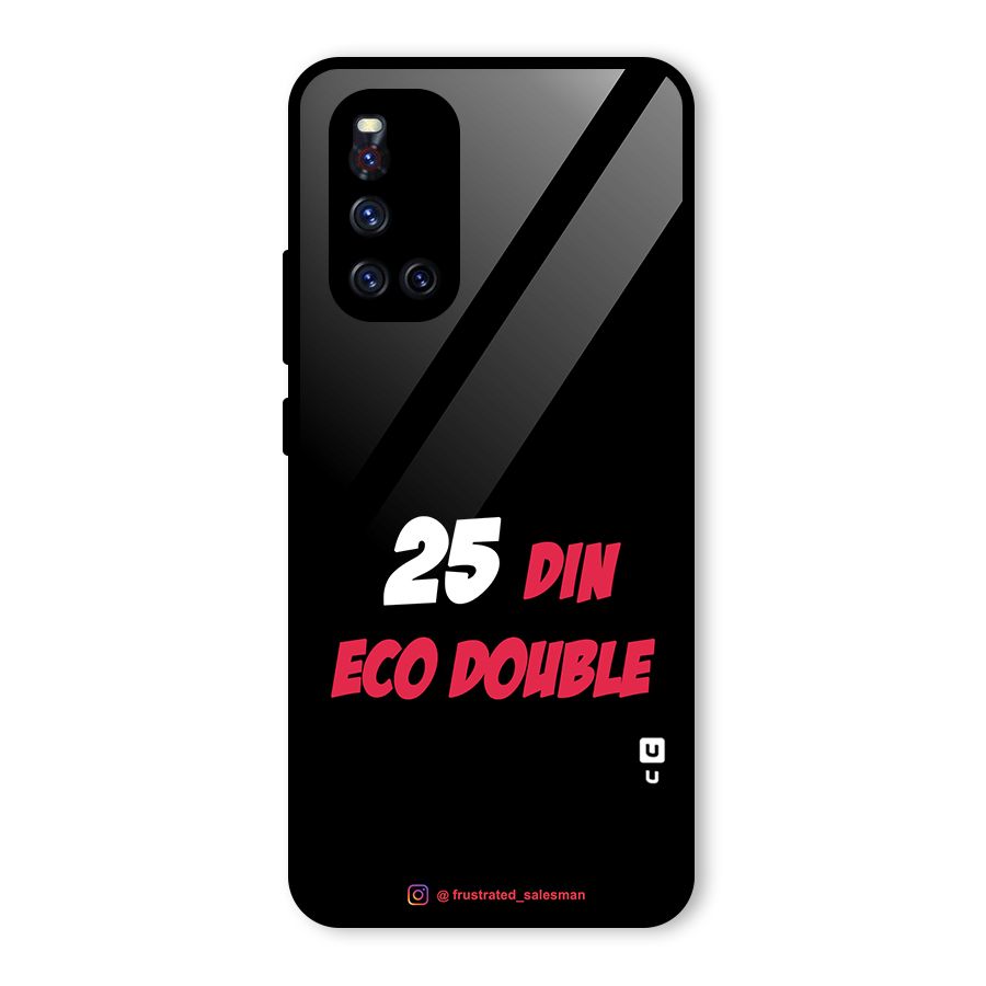 25 Din Eco Double Black Glass Back Case for Vivo V19