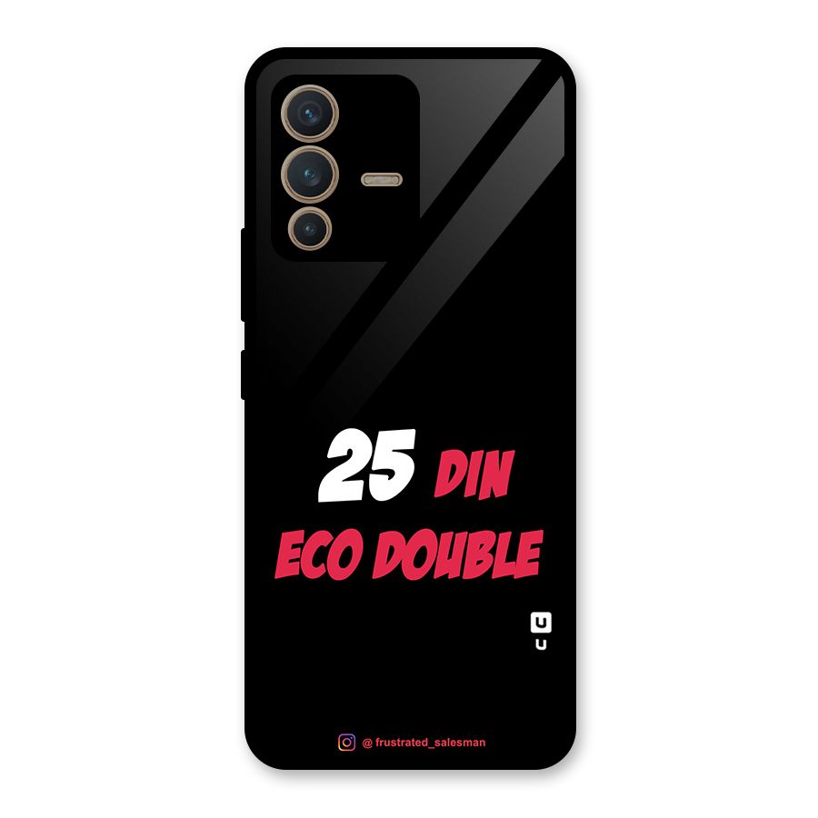 25 Din Eco Double Black Glass Back Case for Vivo V23 5G