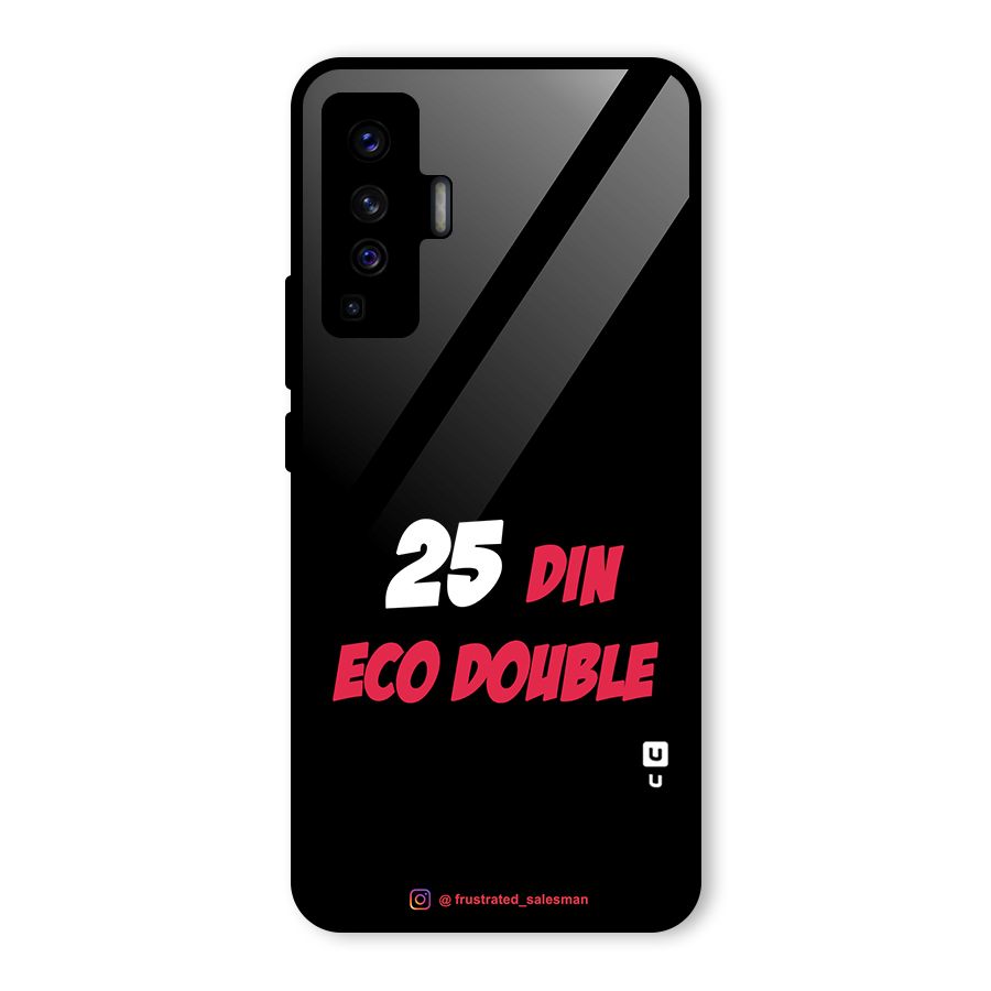 25 Din Eco Double Black Glass Back Case for Vivo X50