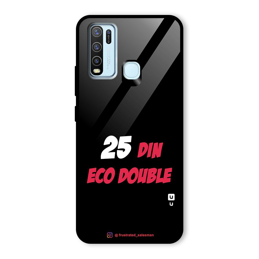 25 Din Eco Double Black Glass Back Case for Vivo Y50