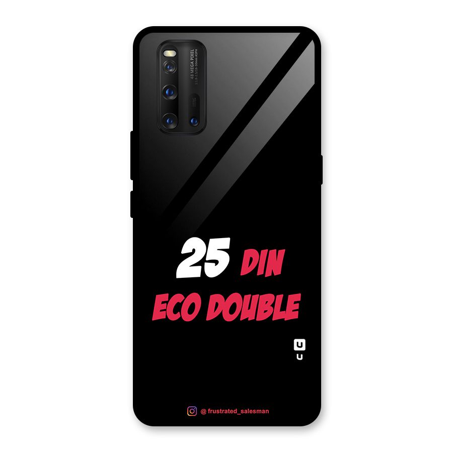 25 Din Eco Double Black Glass Back Case for Vivo iQOO 3
