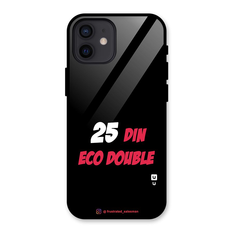 25 Din Eco Double Black Glass Back Case for iPhone 12