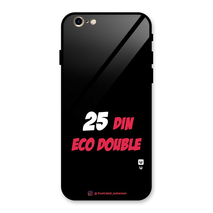 25 Din Eco Double Black Glass Back Case for iPhone 6 6S