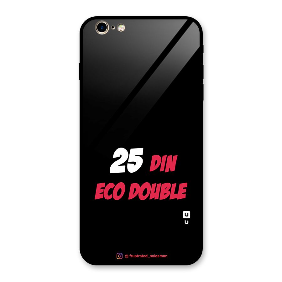 25 Din Eco Double Black Glass Back Case for iPhone 6 Plus 6S Plus