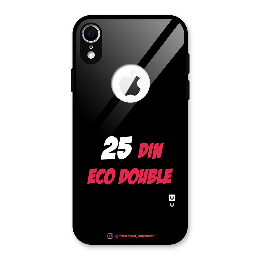 25 Din Eco Double Black Glass Back Case for iPhone XR Logo Cut