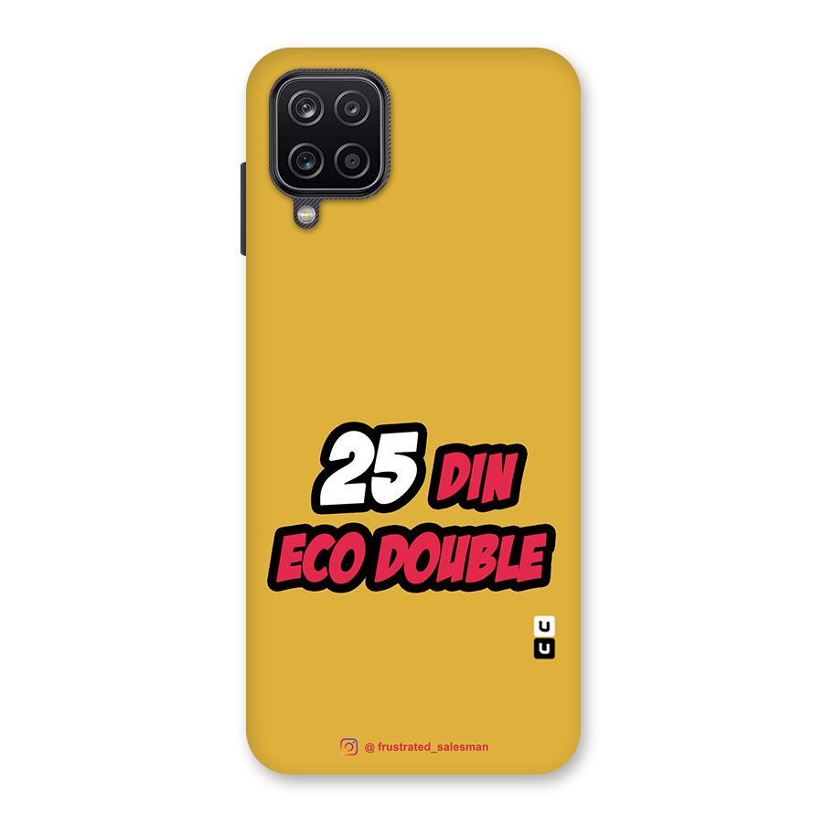 25 Din Eco Double Mustard Yellow Glass Back Case for Galaxy A12