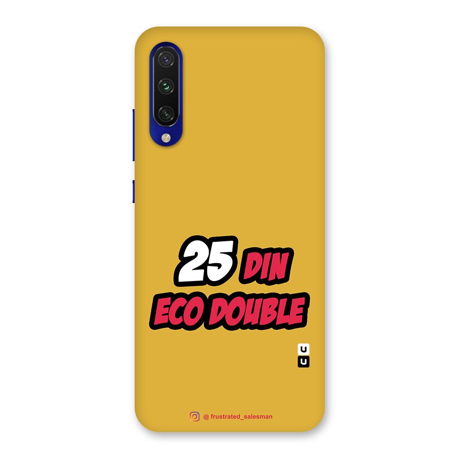 25 Din Eco Double Mustard Yellow Glass Back Case for Mi A3
