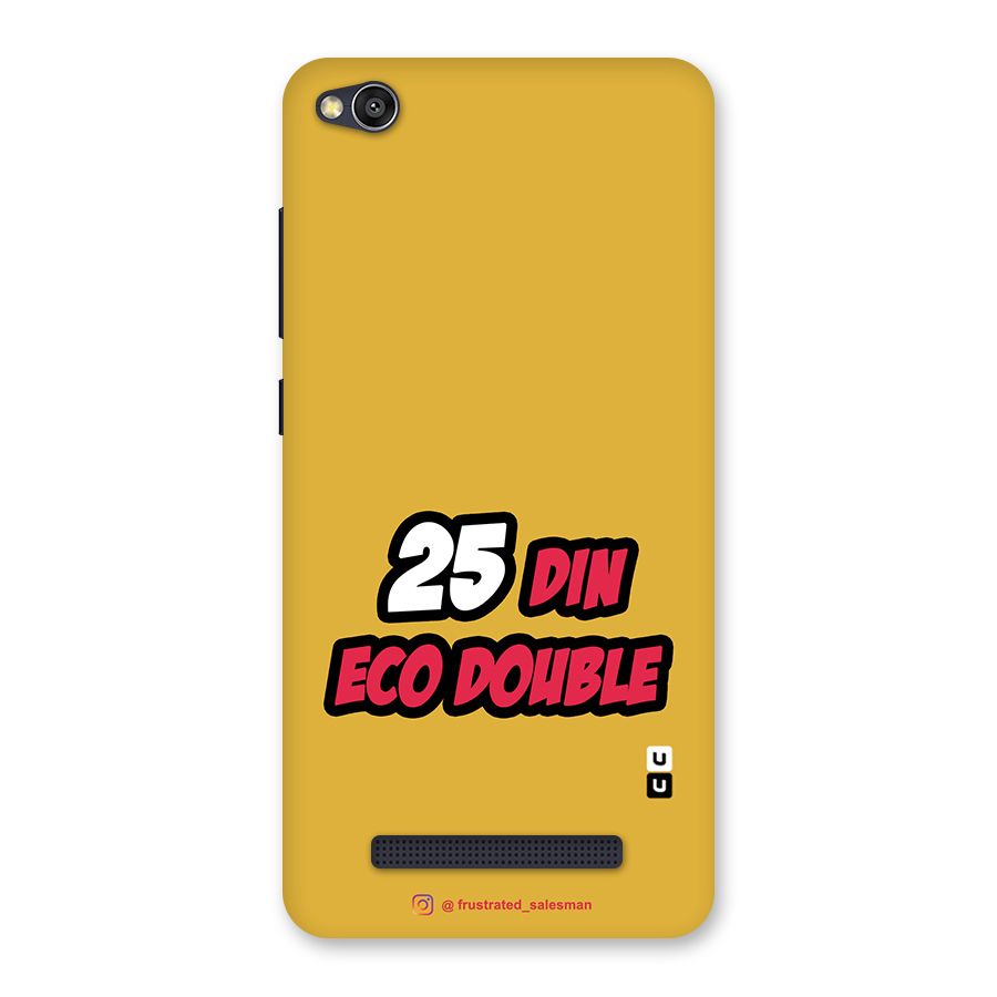 25 Din Eco Double Mustard Yellow Back Case for Redmi 4A