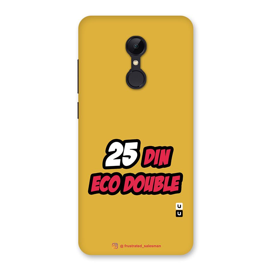 25 Din Eco Double Mustard Yellow Back Case for Redmi 5