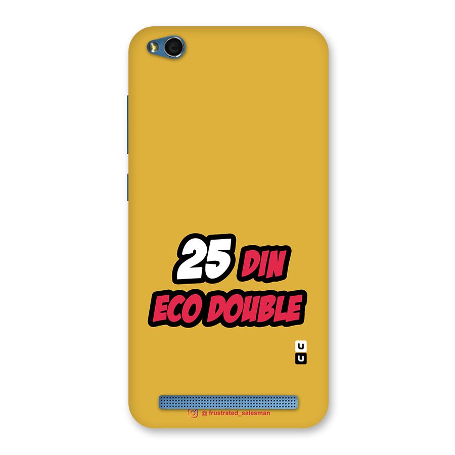 25 Din Eco Double Mustard Yellow Back Case for Redmi 5A