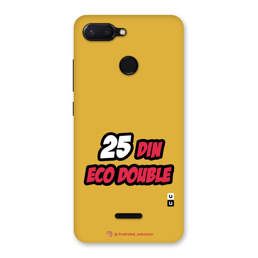 25 Din Eco Double Mustard Yellow Back Case for Redmi 6