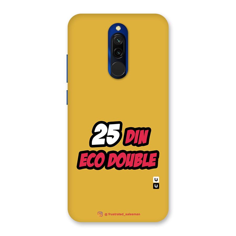 25 Din Eco Double Mustard Yellow Glass Back Case for Redmi 8