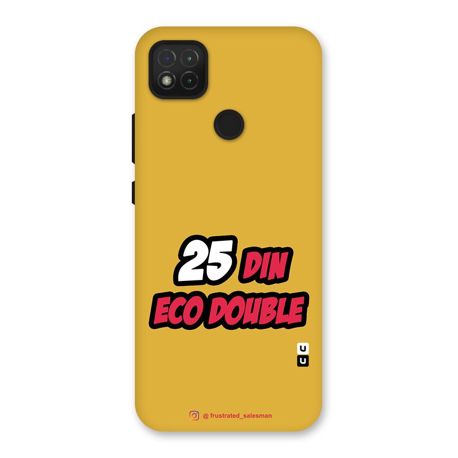25 Din Eco Double Mustard Yellow Back Case for Redmi 9C
