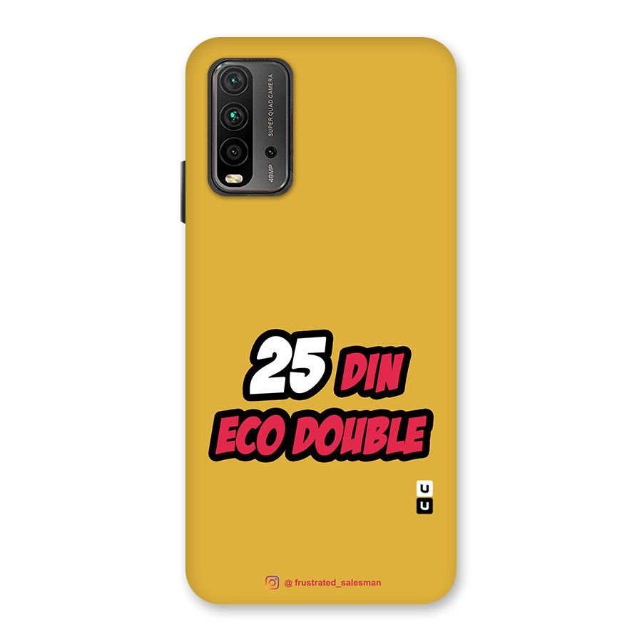 25 Din Eco Double Mustard Yellow Glass Back Case for Redmi 9 Power
