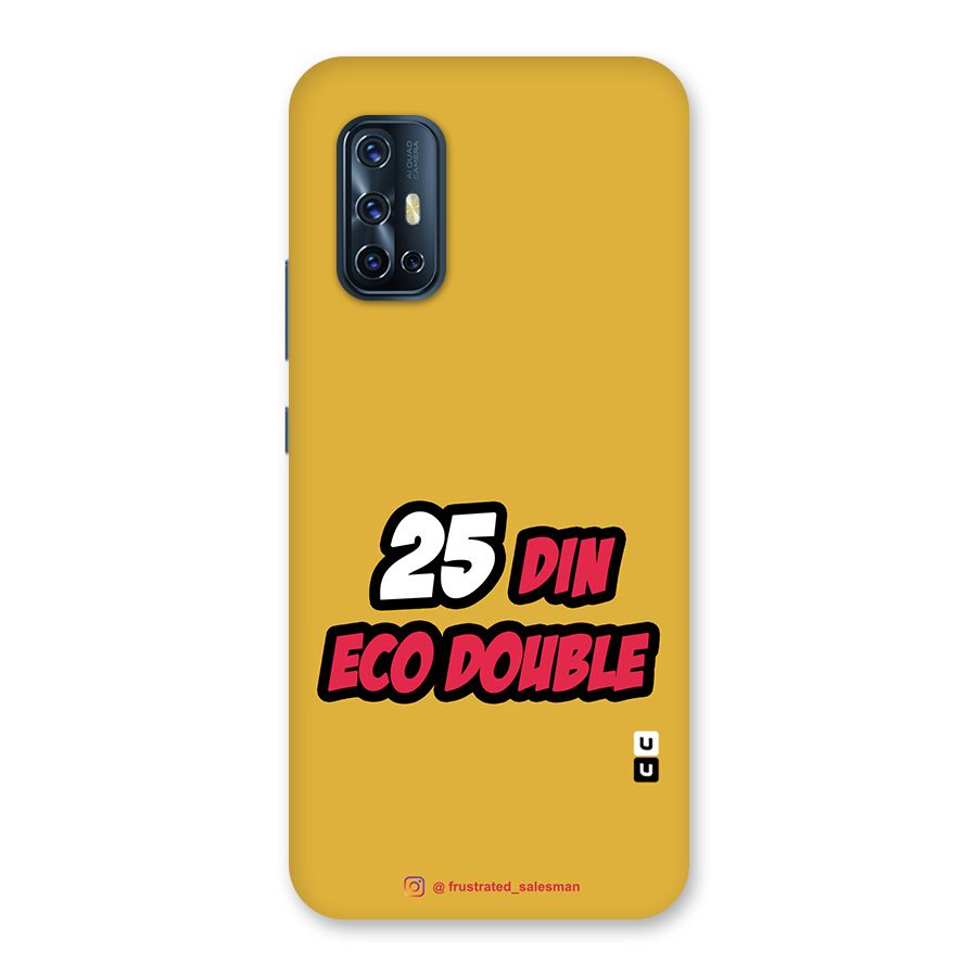 25 Din Eco Double Mustard Yellow Glass Back Case for Vivo V17