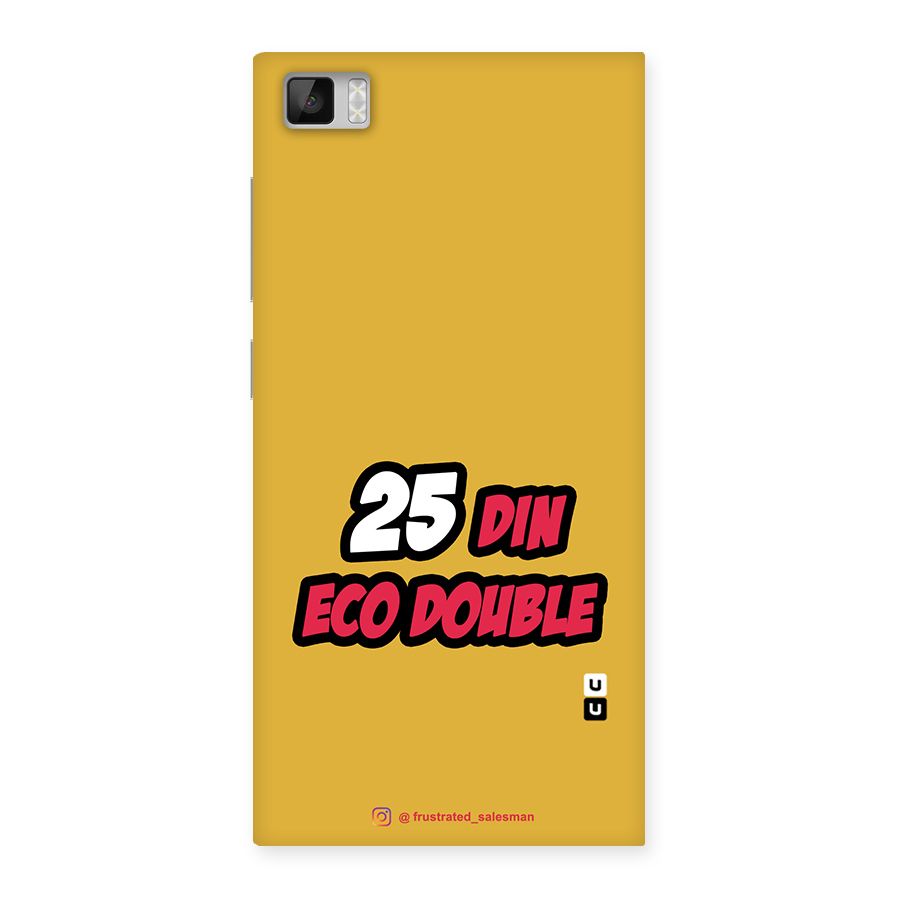 25 Din Eco Double Mustard Yellow Back Case for Xiaomi Mi3