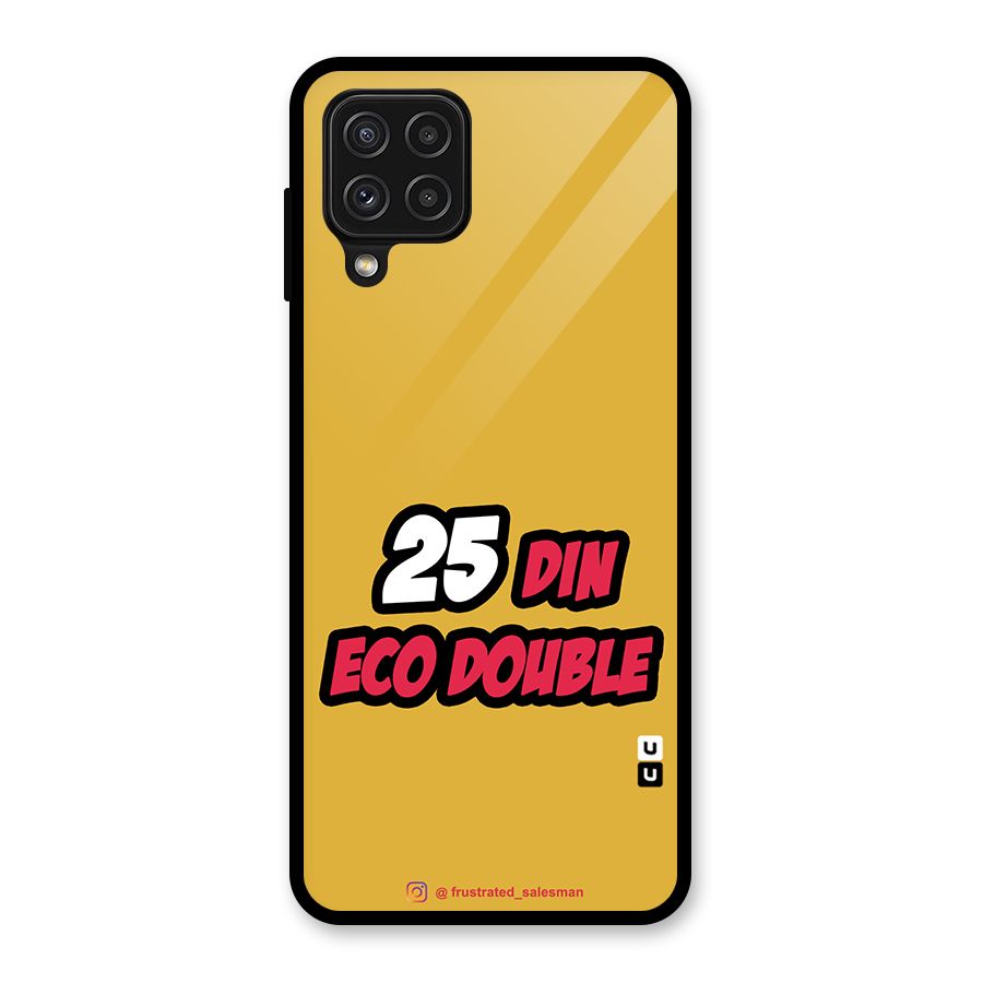 25 Din Eco Double Mustard Yellow Glass Back Case for Galaxy A22 4G
