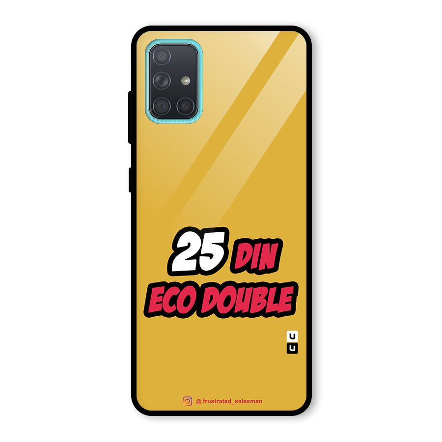 25 Din Eco Double Mustard Yellow Glass Back Case for Galaxy A71