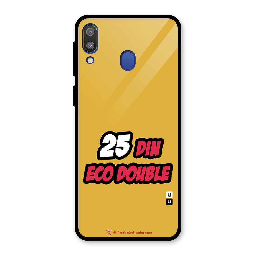 25 Din Eco Double Mustard Yellow Glass Back Case for Galaxy M20