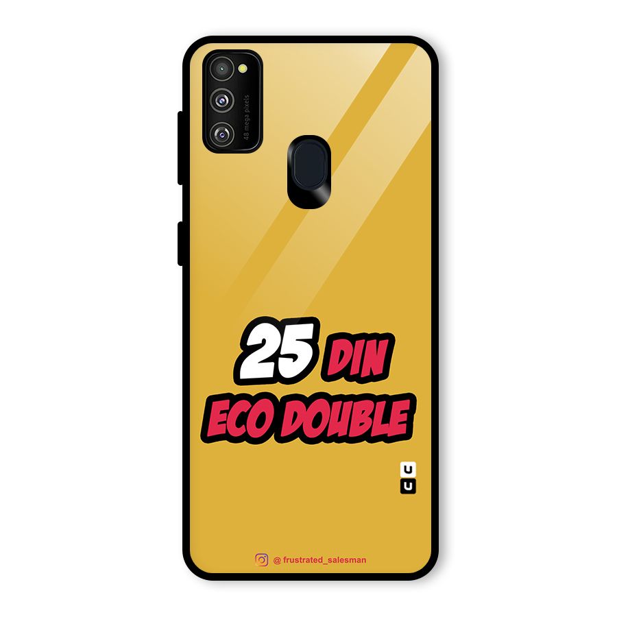 25 Din Eco Double Mustard Yellow Glass Back Case for Galaxy M30s