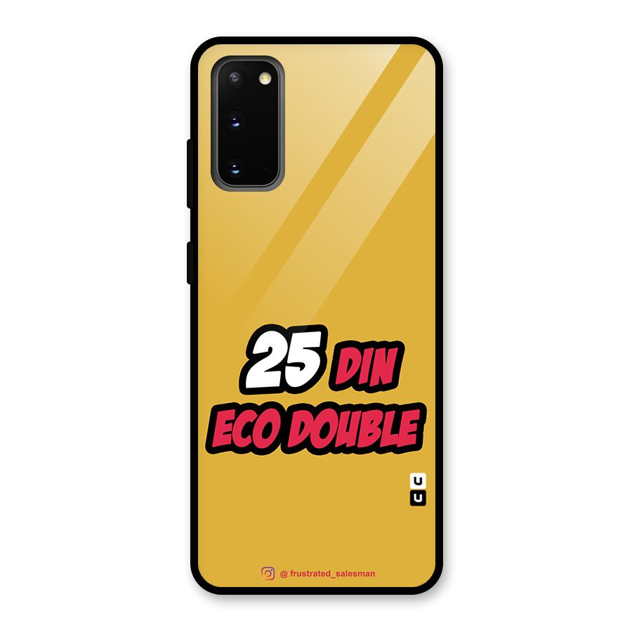 25 Din Eco Double Mustard Yellow Glass Back Case for Galaxy S20