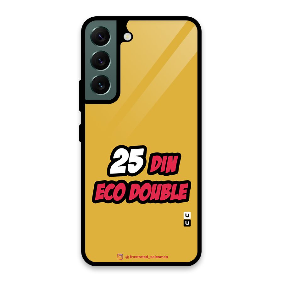 25 Din Eco Double Mustard Yellow Glass Back Case for Galaxy S22 5G
