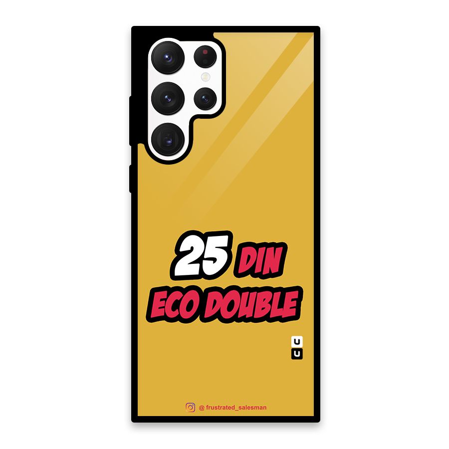 25 Din Eco Double Mustard Yellow Glass Back Case for Galaxy S22 Ultra 5G