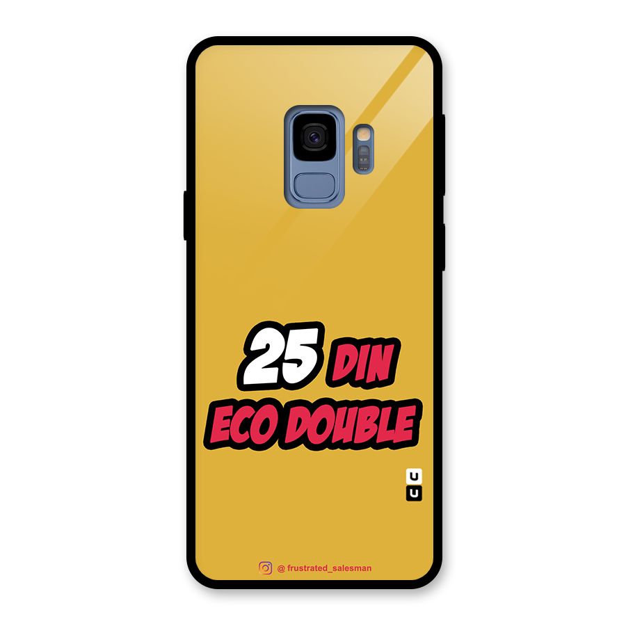 25 Din Eco Double Mustard Yellow Glass Back Case for Galaxy S9