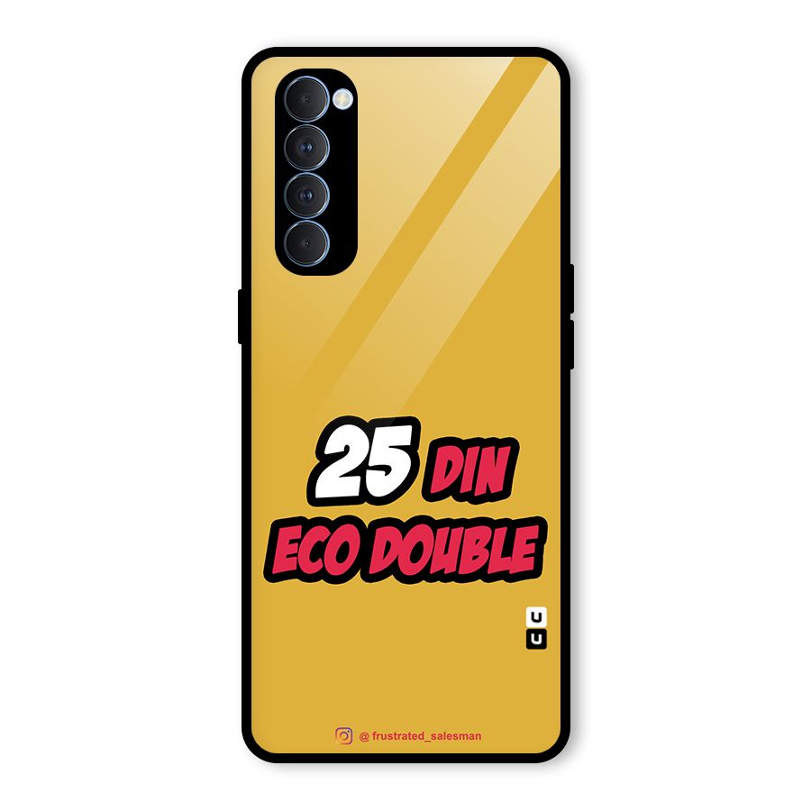 25 Din Eco Double Mustard Yellow Glass Back Case for Oppo Reno4 Pro