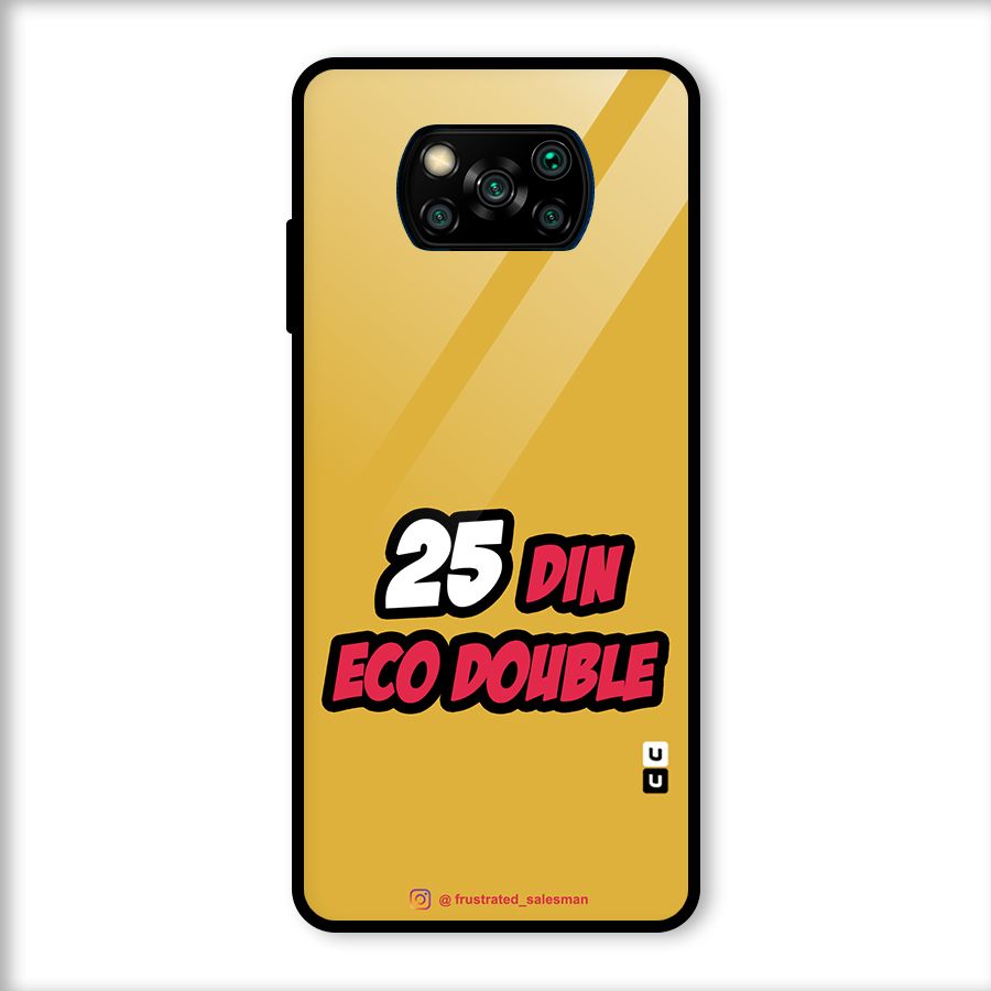 25 Din Eco Double Mustard Yellow Glass Back Case for Poco X3