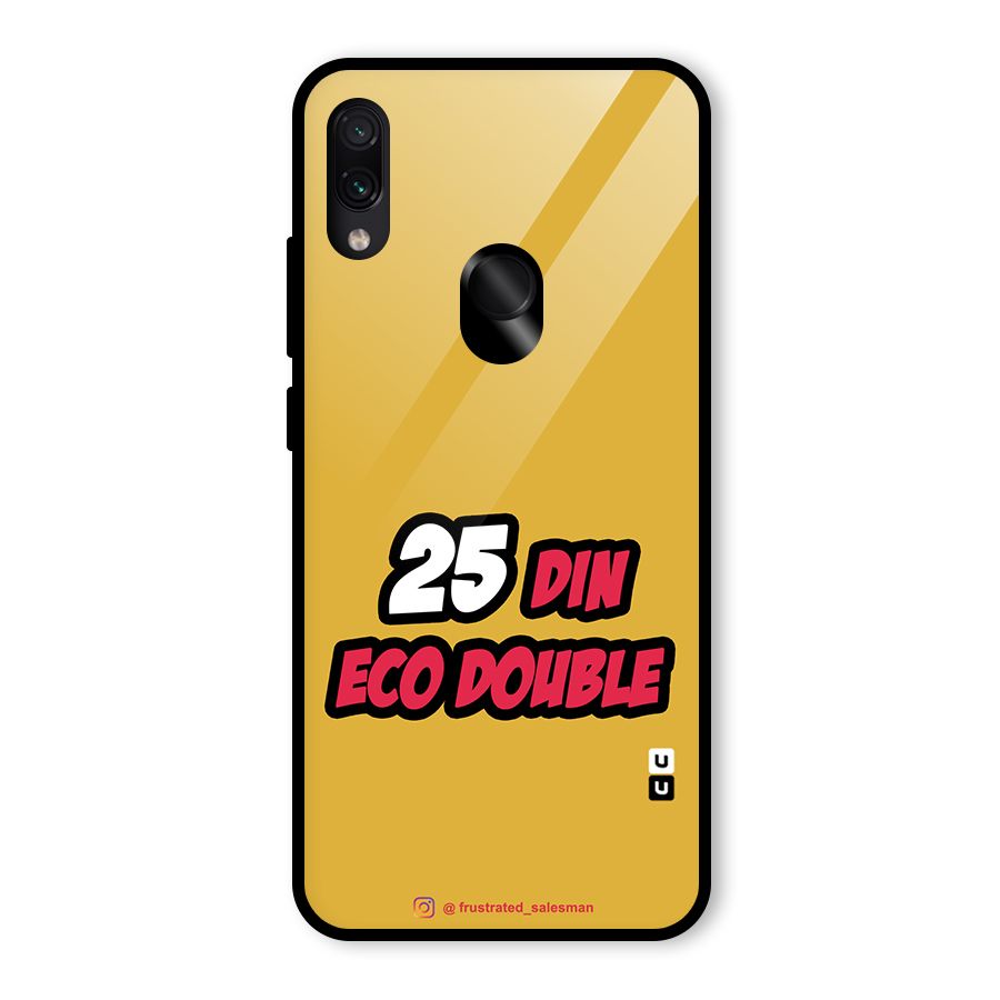 25 Din Eco Double Mustard Yellow Glass Back Case for Redmi Note 7 Pro