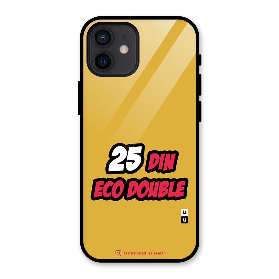 25 Din Eco Double Mustard Yellow Glass Back Case for iPhone 12