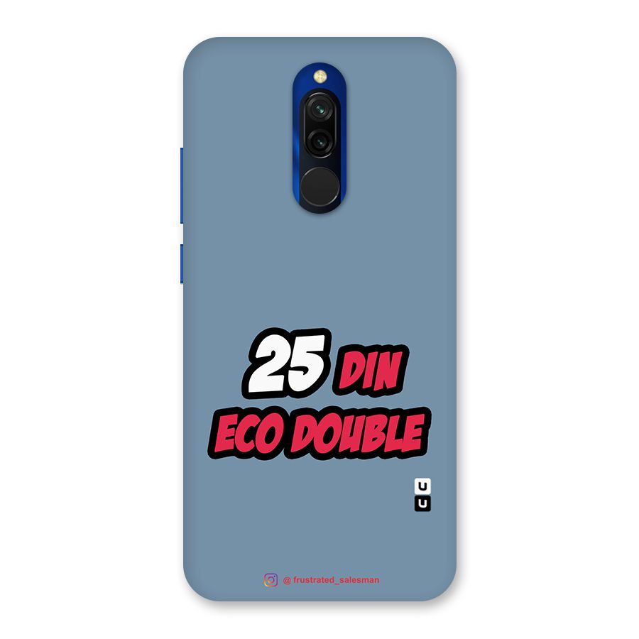 25 Din Eco Double SteelBlue Glass Back Case for Redmi 8