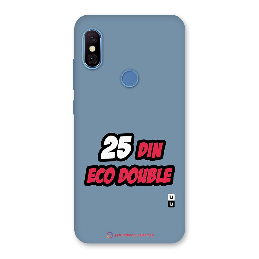 25 Din Eco Double SteelBlue Back Case for Redmi Note 6 Pro