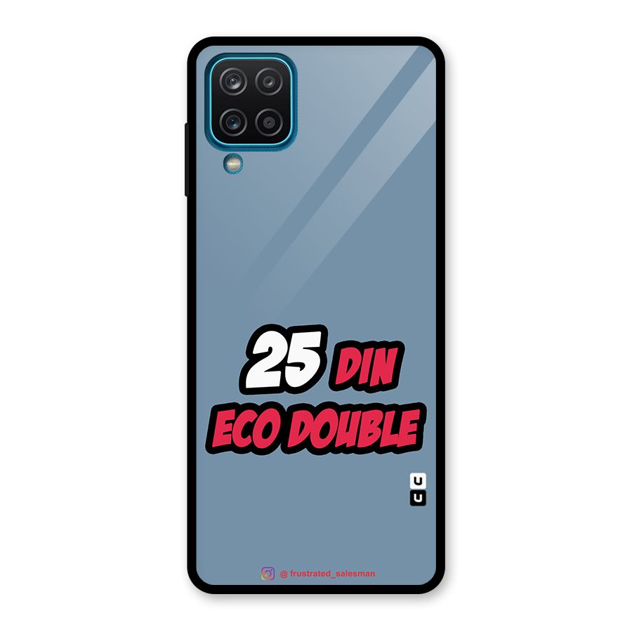 25 Din Eco Double SteelBlue Glass Back Case for Galaxy A12