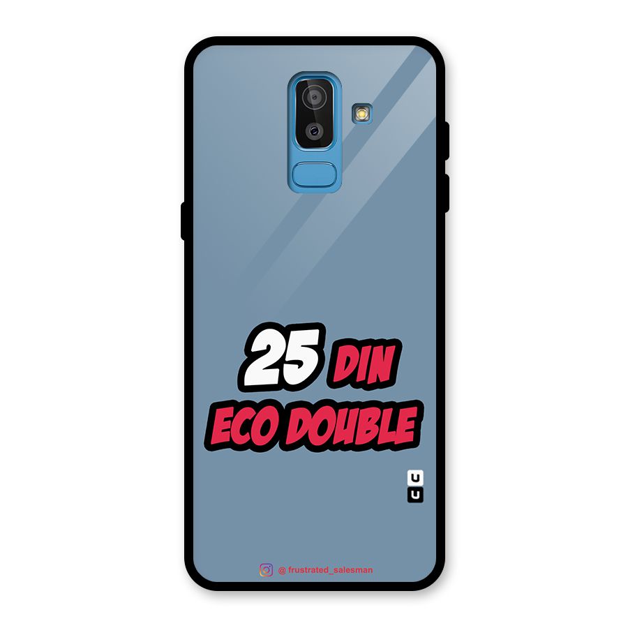 25 Din Eco Double SteelBlue Glass Back Case for Galaxy J8