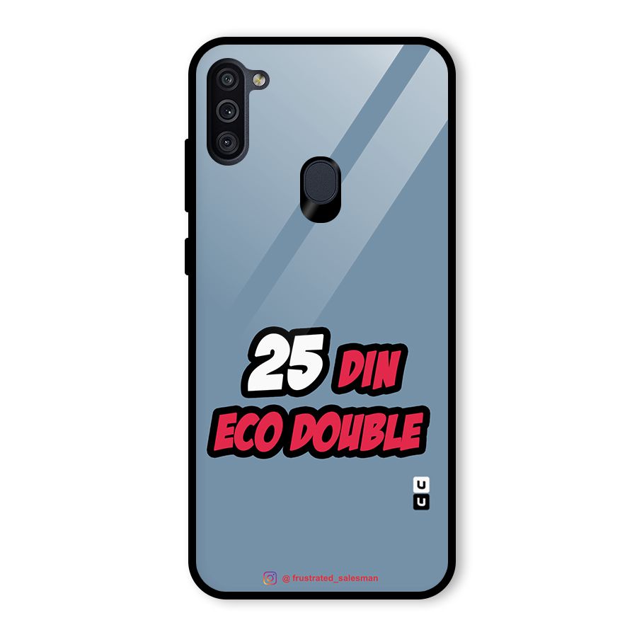 25 Din Eco Double SteelBlue Glass Back Case for Galaxy M11