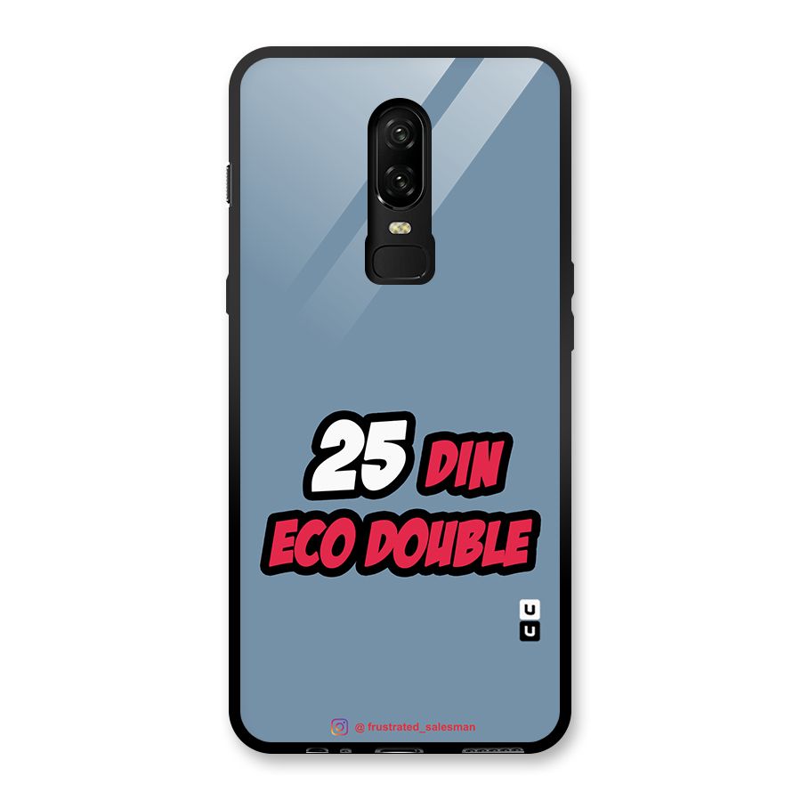 25 Din Eco Double SteelBlue Glass Back Case for OnePlus 6