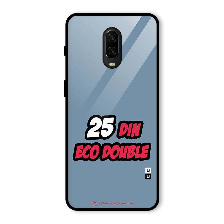 25 Din Eco Double SteelBlue Glass Back Case for OnePlus 6T