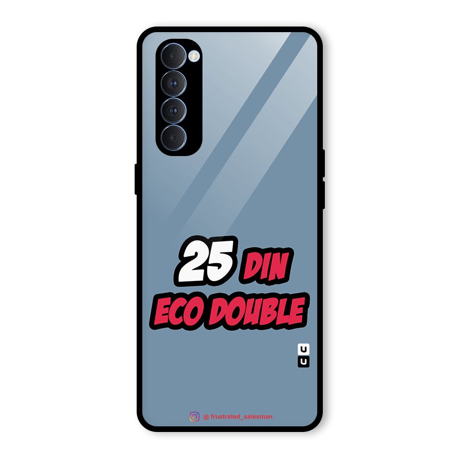 25 Din Eco Double SteelBlue Glass Back Case for Oppo Reno4 Pro