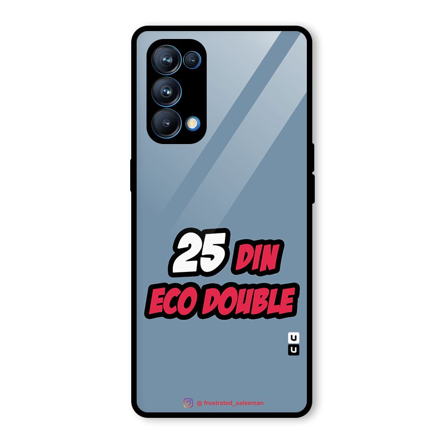 25 Din Eco Double SteelBlue Glass Back Case for Oppo Reno5 Pro 5G