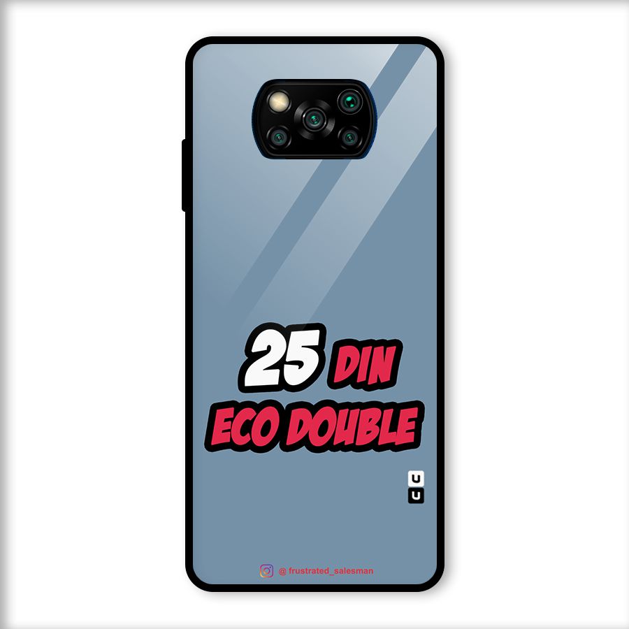 25 Din Eco Double SteelBlue Glass Back Case for Poco X3