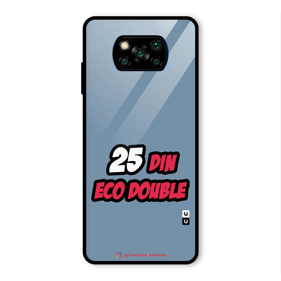 25 Din Eco Double SteelBlue Glass Back Case for Poco X3 Pro