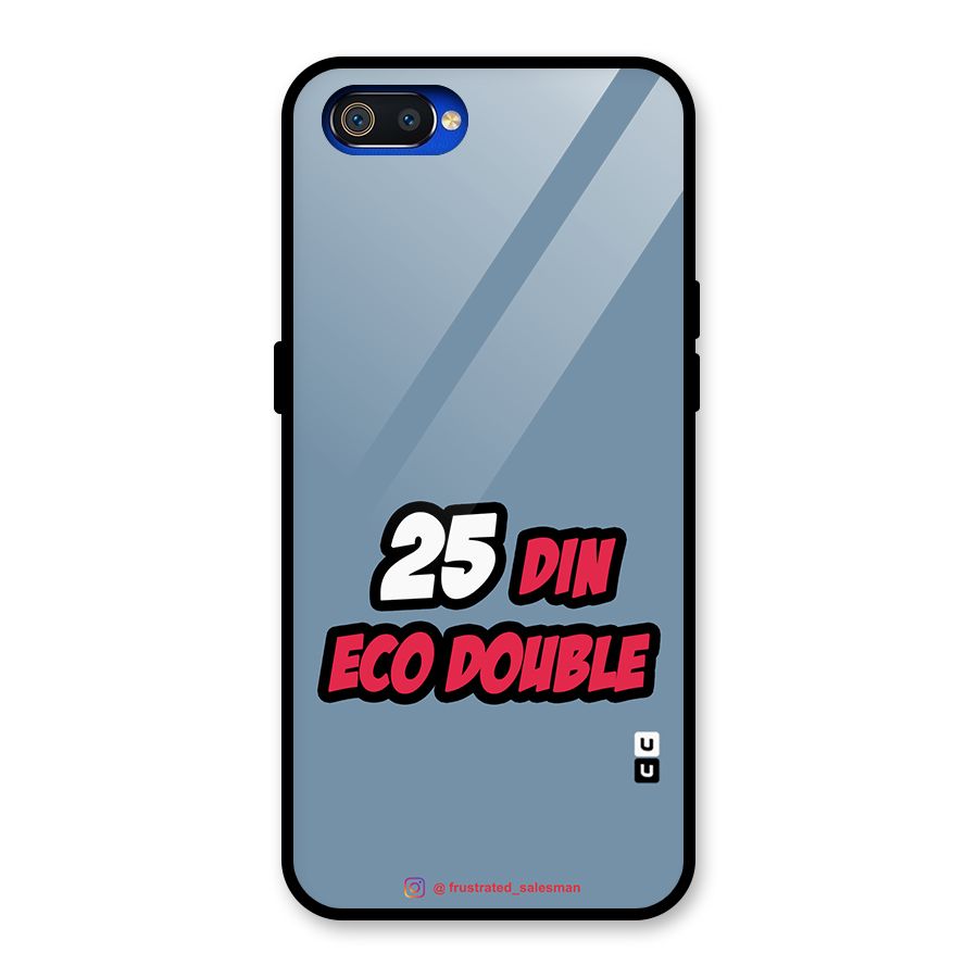 25 Din Eco Double SteelBlue Glass Back Case for Realme C2