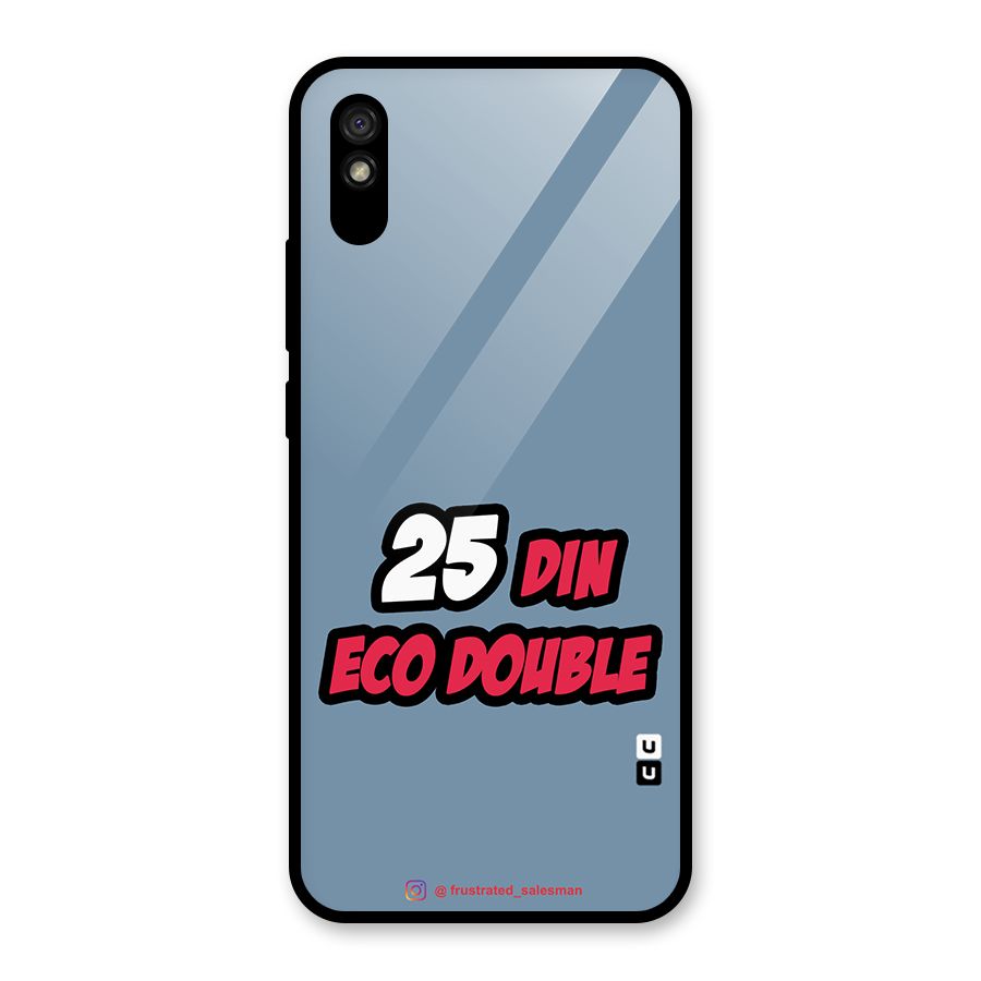 25 Din Eco Double SteelBlue Glass Back Case for Redmi 9i